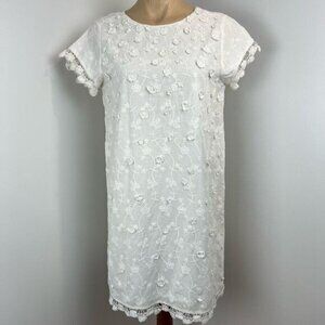 Zara Basic Collection Women’s Medium White Floral Lace Cottagecore Midi Dress